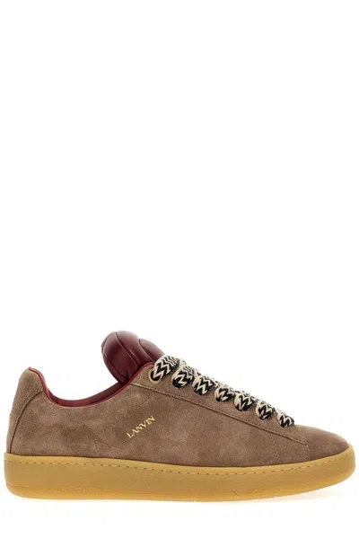 Lanvin X Future Hyper Curb Suede Sneakers In Brown