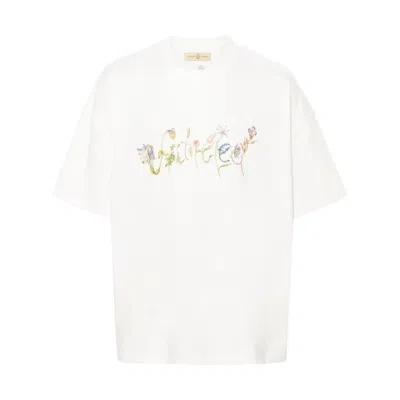 Untitled Artworks Tee Flower Lettering Cotton T-shirt In White