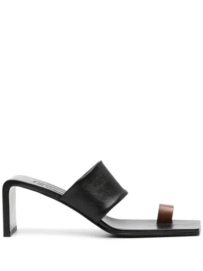 Jil Sander 75mm Leather Mules In Schwarz