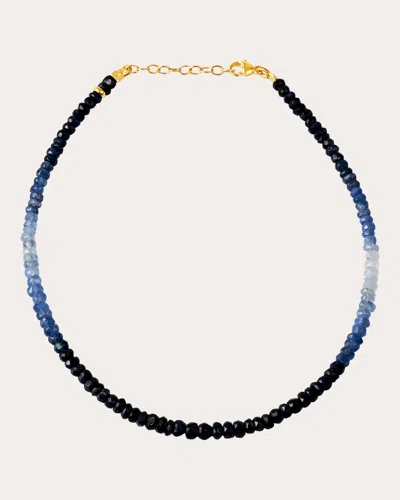 Jia Jia Women's Ombré Blue Sapphire Beaded Anklet