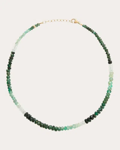 Jia Jia Women's Ombré Emerald Beaded Anklet In Green