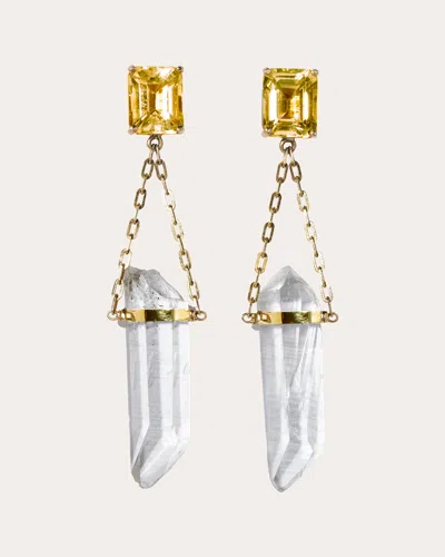 Jia Jia Women's Citrine & Crystal Quartz Drop Earrings In Yellow