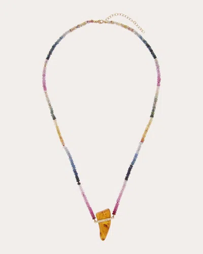 Jia Jia Women's Light Rainbow Sapphire & Amber Crystal Beaded Pendant Necklace