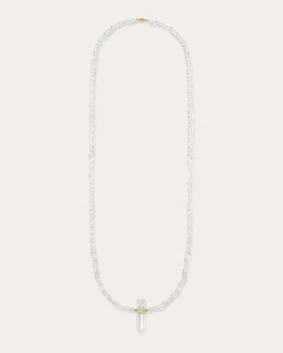 Jia Jia Women's Crystal Quartz & 14k Gold Beaded Bar Pendant Necklace In White