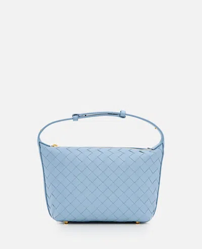 Bottega Veneta Mini Wallace Leather Shoulder Bag In Sky Blue