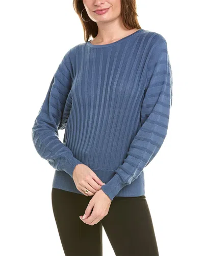 T Tahari Dolman Cashmere-blend Sweater In Blue