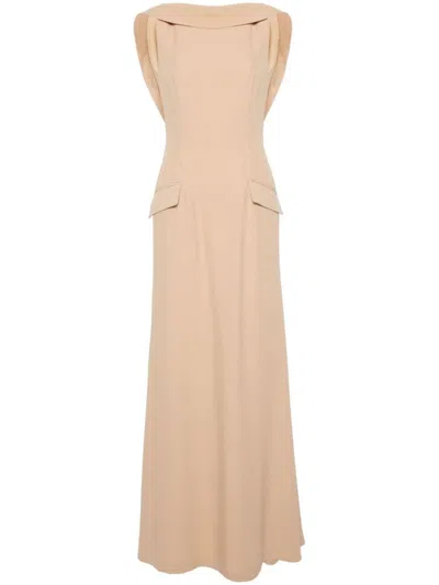 Alberta Ferretti Dress In Beige