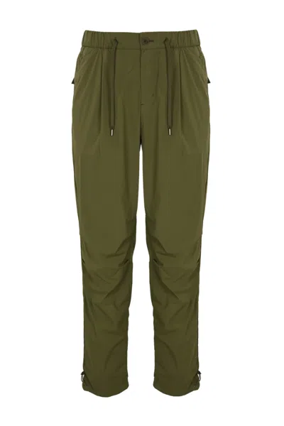 Herno Stretch Nylon Trousers In Light Military