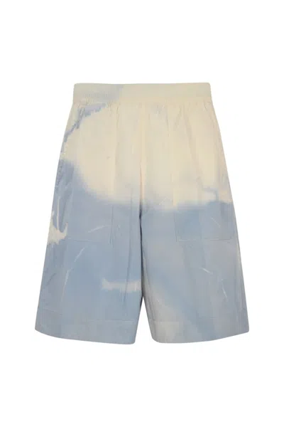 Stone Island Bermuda Shorts In Stretch Cotton L0695 In Blue