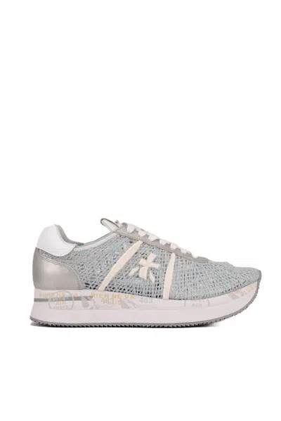 Premiata Conny Knitted Sneakers In Grey