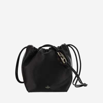 Valentino Garavani Vlogo Pouf Pouch Bag In Nappa Leather In Black