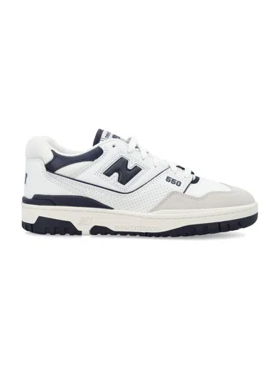 New Balance 550 Leather Sneakers In White Navy