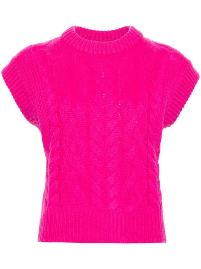 Lisa Yang Hayley Cable-knit Waistcoat In Pink