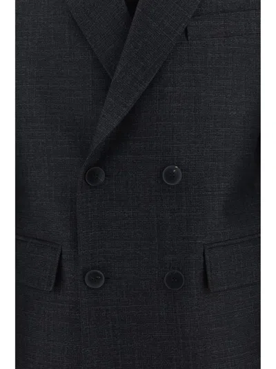 Valentino Blazers E Waistcoats In Grigio Scuro Melange