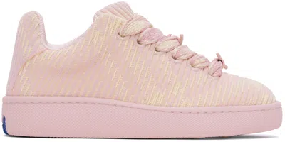 Burberry Embroidered Fabric Box Sneakers In Cameo Ip Check