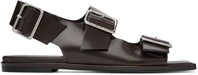 Aeyde Brown Thekla Sandals In Moka