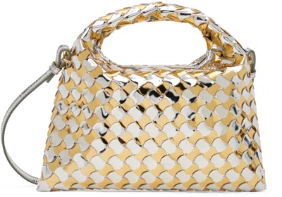 Bottega Veneta Mini Leather Hop Shoulder Bag In Metallic