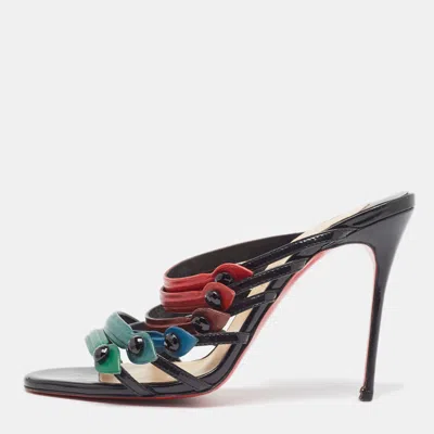 Pre-owned Christian Louboutin Multicolor Leather Slide Sandals Size 41