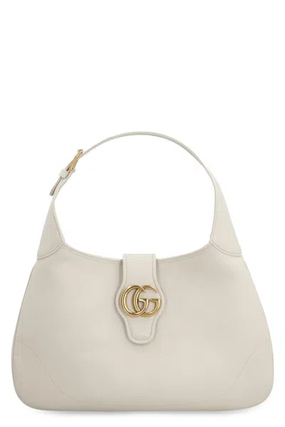 Gucci Aphrodite Leather Shoulder Bag In Neutral