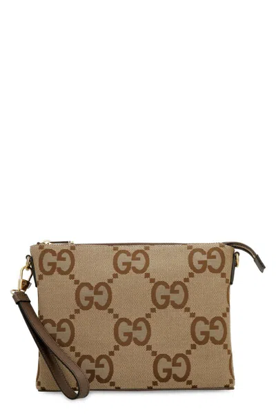 Gucci Jumbo Gg Fabric Shoulder-bag In Burgundy