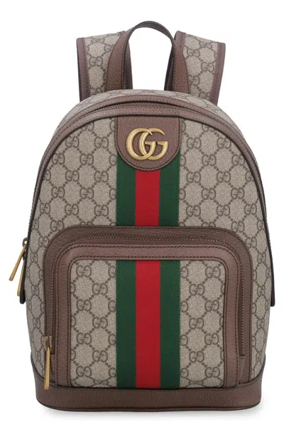 Gucci Ophidia Gg Supreme Fabric Backpack In Beige