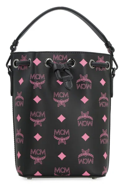 Mcm Dessau In Visetos Bucket Bag In Black