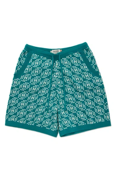 Honor The Gift Logo Pattern Knit Shorts In Teal