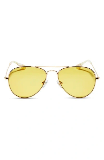 Diff Cruz 49mm Small Aviator Sunglasses In Gold