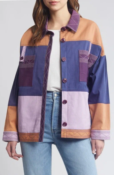 Sessun - Alghero Patchwork Jacket In Purple Tan