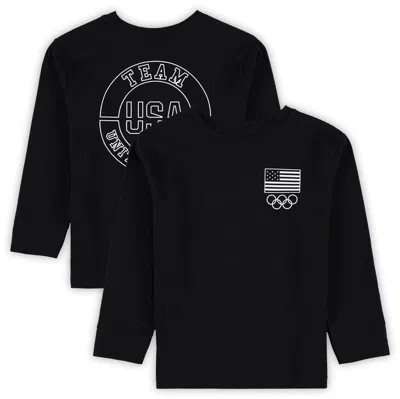 Outerstuff Kids' Preschool Black Team Usa 2024 Flag & Rings Long Sleeve T-shirt