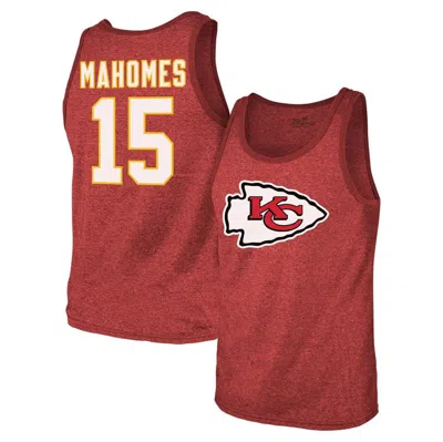 Majestic Threads Patrick Mahomes Red Kansas City Chiefs Tri-blend Player Name & Number Tank Top