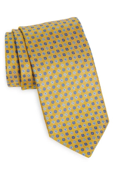 David Donahue Neat Silk Tie In Sun