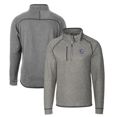 Cutter & Buck Heather Gray Penn State Nittany Lions Mainsail Sweater-knit Half-zip Pullover Jacket