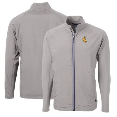 Cutter & Buck Gray Wyoming Cowboys Big & Tall Adapt Eco Knit Hybrid Recycled Full-zip Jacket