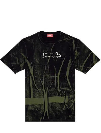 Diesel T-shirts And Polos In Black/green
