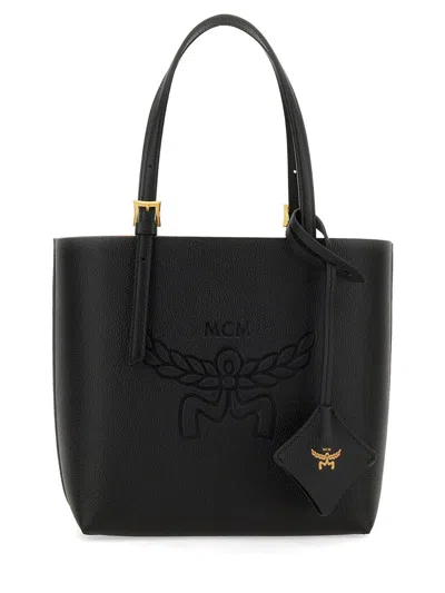 Mcm Mini "himmel" Shopping Bag In Black