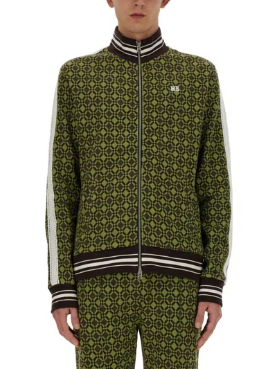 Wales Bonner Power Jacquard Stretch-cotton Track Jacket In Green