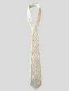 Nandanie Ivory Pearl Classic Necktie In Off-white Pearl Embroidery