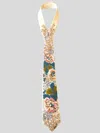 Nandanie Floral Crystal Classic Necktie In Off-white Floral Embroidery