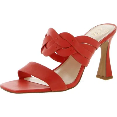 Vince Camuto Rivky Womens Leather Kitten Heel Heels In Red