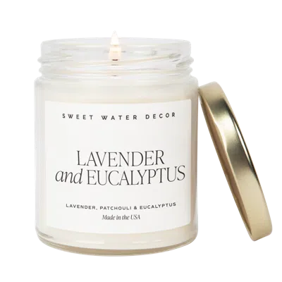Sweet Water Decor Lavender And Eucalyptus Soy Candle In White