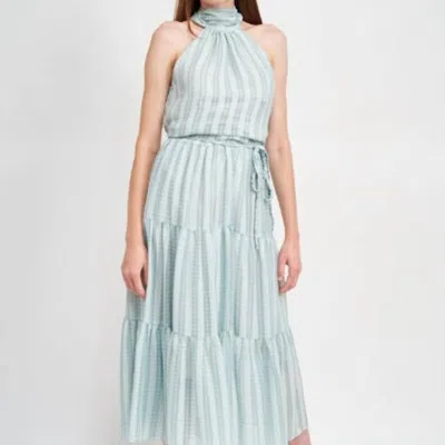 En Saison Alana Midi Dress In Teal In Blue