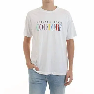 Versace Men's Logo Short Sleeve Crew Neck T-shirt In White