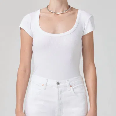 Citizens Of Humanity Lima Scoop Neck Top In White