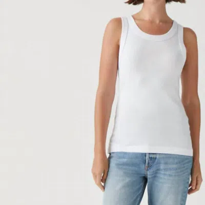 Michael Stars Paloma Open Crew Neck Tank In White