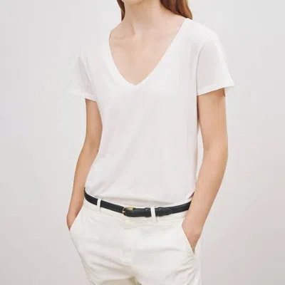 Nili Lotan Women's Carol V-neck T-shirt In White