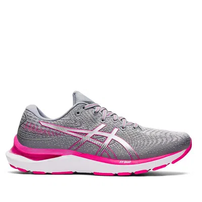 Asics Women's Gel-cumulus 24 Running Shoes - Wide Width In Sheet Rock/pink Glo In Grey