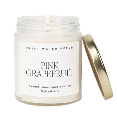 Sweet Water Decor Pink Grapefruit Soy Candle In White