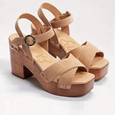 Sam Edelman Josefine Platform Heeled Sandal In Camel Suede In Brown