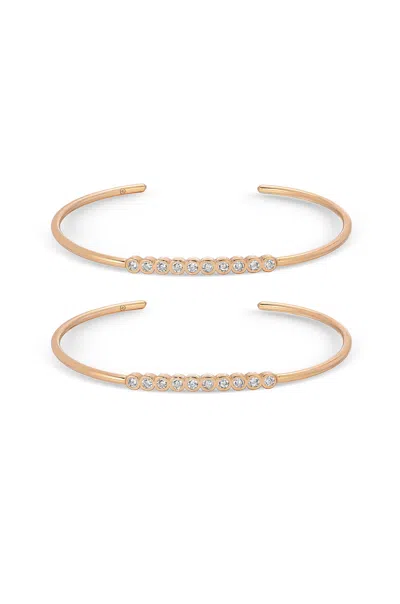 Ettika Double Take Crystal 18k Gold Plated Cuff Bracelets Set